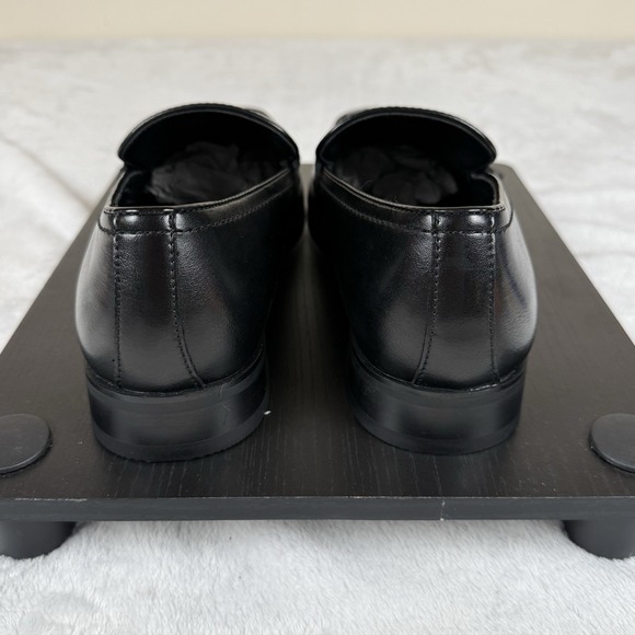 Calvin Klein Jimnon Almond Toe Slip‎ On Leather Loafers Men\'s 9.5 M Black New main image 6